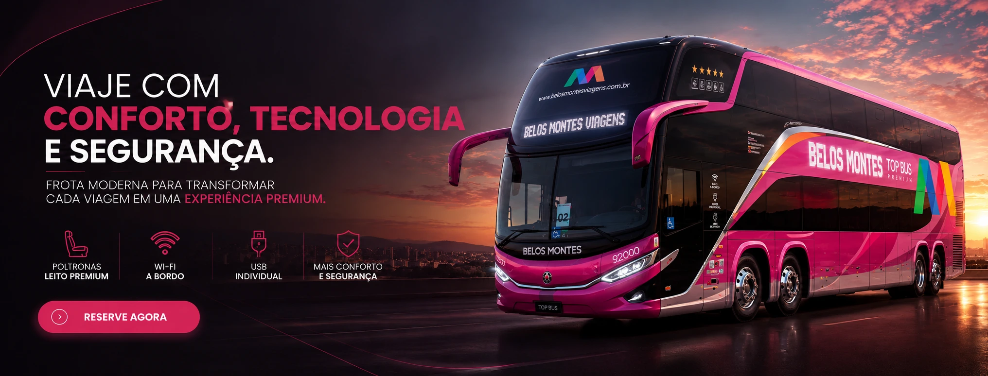 banner onibus rosa